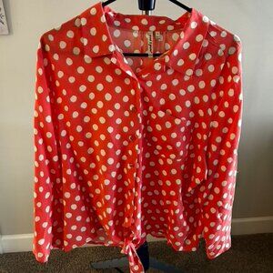 Grand & Greene Polka Dot Button Down Blouse